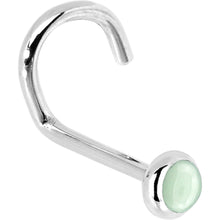 将图片加载到图库查看器，Solid 14K White Gold 2mm Aventurine Quartz Nose Ring
