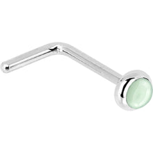 将图片加载到图库查看器，Solid 14K White Gold 2mm Aventurine Quartz Nose Ring

