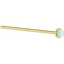 Load image into Gallery viewer, Solid 14K Yellow Gold 2mm Aventurine Quartz Nose Ring
