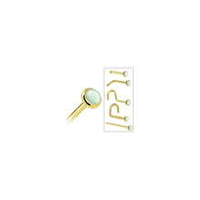 Load image into Gallery viewer, Solid 14K Yellow Gold 2mm Aventurine Quartz Nose Ring
