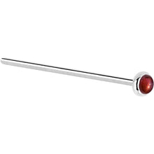 Load image into Gallery viewer, Solid 14K White Gold 2mm Red Garnet Nose Ring
