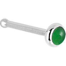 将图片加载到图库查看器，Solid 14K White Gold 2mm Jade Nose Ring
