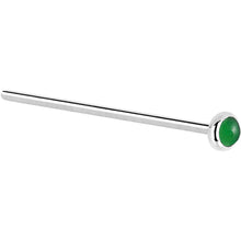 将图片加载到图库查看器，Solid 14K White Gold 2mm Jade Nose Ring
