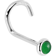 将图片加载到图库查看器，Solid 14K White Gold 2mm Jade Nose Ring
