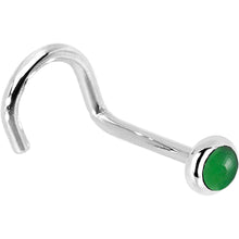 将图片加载到图库查看器，Solid 14K White Gold 2mm Jade Nose Ring
