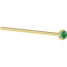 Load image into Gallery viewer, Solid 14K Yellow Gold 2mm Jade Nose Ring
