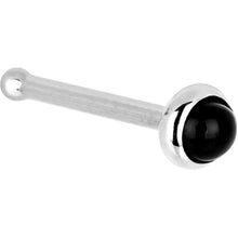 Load image into Gallery viewer, Solid 14K White Gold 2mm Onyx Nose Ring
