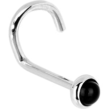 Load image into Gallery viewer, Solid 14K White Gold 2mm Onyx Nose Ring
