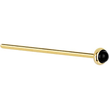 Load image into Gallery viewer, Solid 14K Yellow Gold 2mm Onyx Nose Ring
