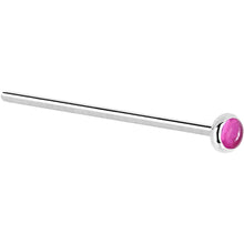 Load image into Gallery viewer, Solid 14K White Gold 2mm Pink Tourmaline Nose Ring
