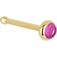 将图片加载到图库查看器，Solid 14K Yellow Gold 2mm Pink Tourmaline Nose Ring
