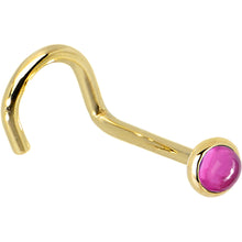 将图片加载到图库查看器，Solid 14K Yellow Gold 2mm Pink Tourmaline Nose Ring
