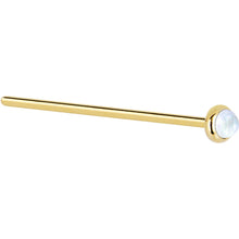 将图片加载到图库查看器，Solid 14K Yellow Gold 2mm Rainbow Moonstone Nose Ring
