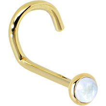 将图片加载到图库查看器，Solid 14K Yellow Gold 2mm Rainbow Moonstone Nose Ring
