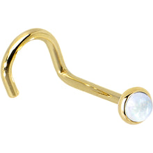 将图片加载到图库查看器，Solid 14K Yellow Gold 2mm Rainbow Moonstone Nose Ring
