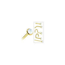 将图片加载到图库查看器，Solid 14K Yellow Gold 2mm Rainbow Moonstone Nose Ring
