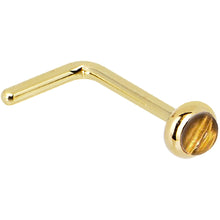 将图片加载到图库查看器，Solid 14K Yellow Gold 2mm Tiger Eye Nose Ring
