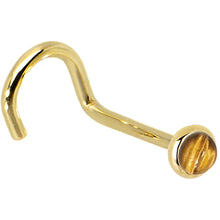 将图片加载到图库查看器，Solid 14K Yellow Gold 2mm Tiger Eye Nose Ring
