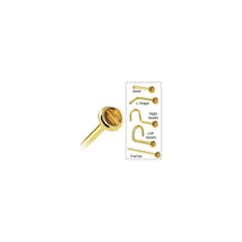 将图片加载到图库查看器，Solid 14K Yellow Gold 2mm Tiger Eye Nose Ring
