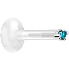 将图片加载到图库查看器，Solid 14K White Gold December 1.5mm CZ Bioplast Push in Labret Monroe
