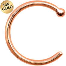 Load image into Gallery viewer, 18G 5/16 Solid 14K Rose Gold Nose Hoop
