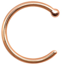Load image into Gallery viewer, 18G 5/16 Solid 14K Rose Gold Nose Hoop
