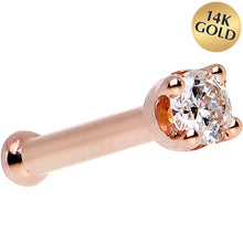 Load image into Gallery viewer, 14K Rose Gold 2mm Cubic Zirconia Nose Ring
