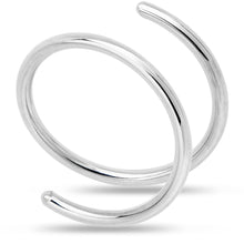 Load image into Gallery viewer, Double Hoop Nose 925 Sterling Silver Spiral Nose Ring 20G 8mm Right
