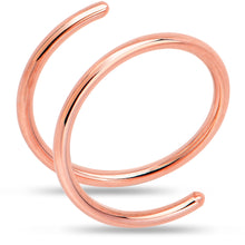 Load image into Gallery viewer, 14k Solid Rose Gold Double Hoop Nose Spiral Nose Ring
