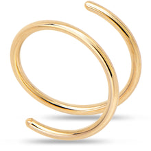 Load image into Gallery viewer, Double Hoop Nose 14k Yellow Gold Filled Spiral Nose Ring
