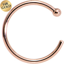 将图片加载到图库查看器，18G 3/8 14k Solid Rose Gold Nose Hoop
