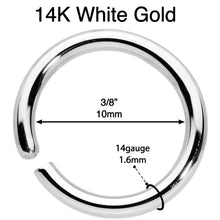 Load image into Gallery viewer, 14G 3/8 Handcrafted Solid 14k White Gold Seamless Circular Ring
