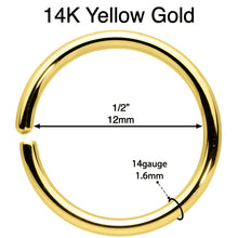 将图片加载到图库查看器，14G 1/2 Handcrafted Solid 14k Yellow Gold Seamless Circular Ring
