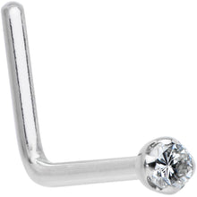 Load image into Gallery viewer, 14k Solid White Gold Genuine 1.5mm Diamond Micro Nose Ring
