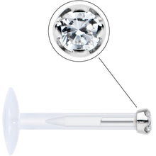 Load image into Gallery viewer, 16G Bioplast 14K White Gold 1.5mm Genuine Diamond Micro Labret
