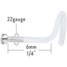 Load image into Gallery viewer, 18G 14K White Gold 1.5mm Genuine Diamond Bioplast Micro Nose Ring
