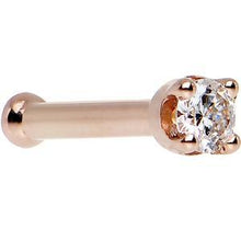 将图片加载到图库查看器，14k Rose Gold 2mm Moissanite Nose Ring

