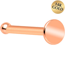 将图片加载到图库查看器，20G Solid 14k Gold Flat Disc Nose Bone
