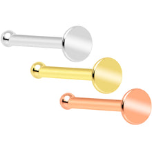 将图片加载到图库查看器，20G Solid 14k Gold Flat Disc Nose Bone
