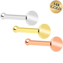 将图片加载到图库查看器，20G Solid 14k Gold Flat Disc Nose Bone
