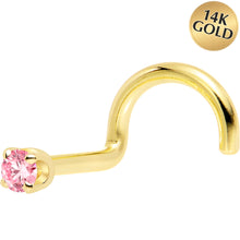 Load image into Gallery viewer, 14k Yellow Gold 2mm Lab Grown Pink Diamond Nose Ring

