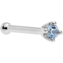 Load image into Gallery viewer, Solid 14K White Gold 1.5mm Genuine Topaz Nose Ring
