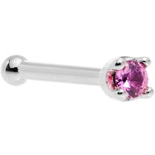 Load image into Gallery viewer, Solid 14K White Gold 1.5mm Genuine Pink Sapphire Nose Ring
