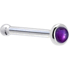 将图片加载到图库查看器，Solid 14K White Gold 2mm Genuine Amethyst Nose Ring
