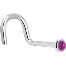 将图片加载到图库查看器，Solid 14K White Gold 2mm Genuine Pink Garnet Nose Ring
