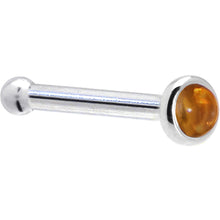 Load image into Gallery viewer, Solid 14K White Gold 2mm Genuine Citrine Saffron Nose Ring
