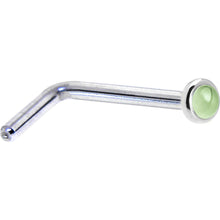 将图片加载到图库查看器，Solid 14K White Gold 2mm Genuine Peridot Nose Ring
