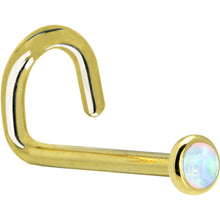 Load image into Gallery viewer, Solid 14K Yellow Gold 2mm Synthetic Opal Nose Ring
