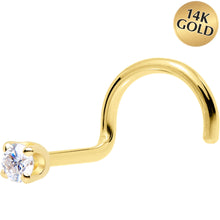 Load image into Gallery viewer, Solid 14K Yellow Gold 2mm Genuine Diamond Nose Ring
