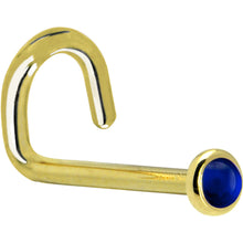将图片加载到图库查看器，Solid 14K Yellow Gold 2mm Genuine Sapphire Nose Ring
